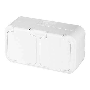 Розетка Svet накладная белая с крышкой (EV 0366-6620)