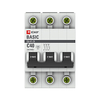 Автоматический выключатель модульный EKF Basic ВА 47-29 3P 40А тип C 4,5 кА 400 В (mcb4729-3-40C)