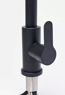 Смеситель для кухни WaMix черный с высоким поворотным изливом с вытяжной лейкой однорычажный два режима (WM240318-6)