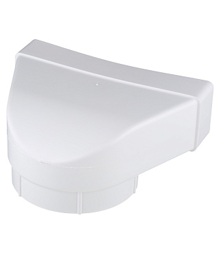 Соединитель угловой пластиковый для плоских воздуховодов 60х204 мм 90° с круглыми d125 мм фланцевое соединение