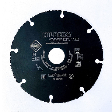 Диск пильный универсальный для УШМ Hilberg 125х22,2х1,8 мм 8 зубьев (530125)