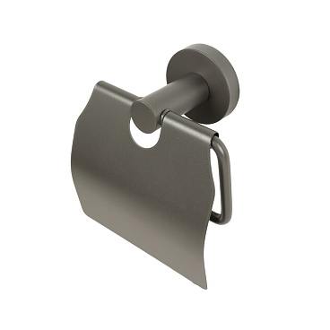 Держатель для туалетной бумаги Zenfort 21586 с крышкой металл графит (102075)