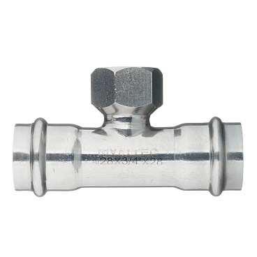 Тройник Valtec (VTi.932.I.280528) 28 мм х 3/4 ВР(г) х 28 мм нержавеющая сталь