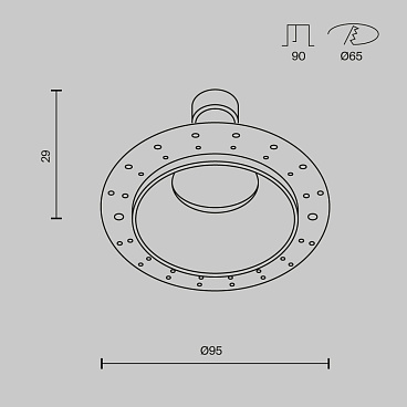 Встраиваемый светильник Technical DL126-GU10-TRS-B
