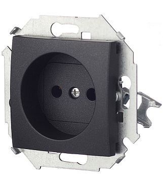 Розетка Simon 15 встраиваемая графит (1591431-038)
