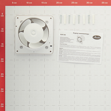 Вентилятор осевой Awenta KW100H без панели с датчиком влажности и таймером d100 мм белый