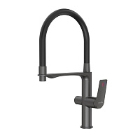 Смеситель для кухни Tokito Mitsuishi графит с гибким изливом с подключением к фильтру однорычажный (TOK-MIT-1012GM)