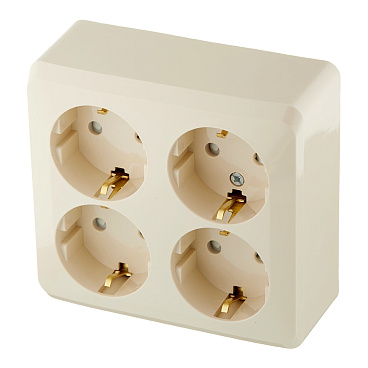 Розетка Systeme Electric Этюд накладная кремовая со шторками (PA16-208K)