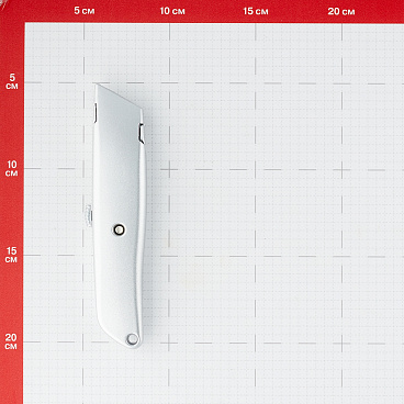 Нож строительный КМ 19 мм с трапециевидным выдвижным лезвием металлический корпус