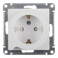 Розетка Systeme Electric AtlasDesign встраиваемая белая со шторками с выталкивателем (ATN000147)