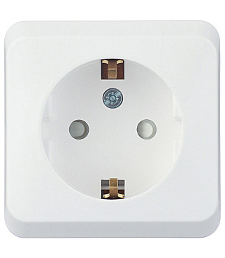 Розетка Systeme Electric Этюд накладная белая со шторками (РA16-004B)