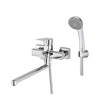 Смеситель для ванны Milardo Poli хром однорычажный с длинным изливом с лейкой (POLSB00M10)