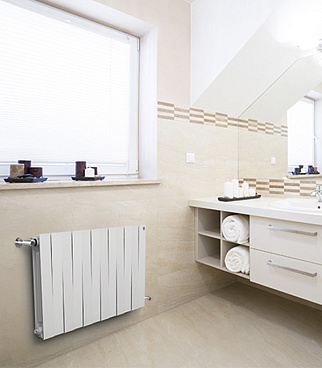 Радиатор биметаллический Royal Thermo Piano Forte 500 мм 6 секций 1" боковое подключение 591х480 мм белый