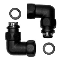 Соединитель угловой для полотенцесушителя Smart 3/4 ВР(г) х 1/2 НР(ш) черный (2 шт.)