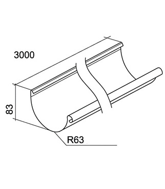 Желоб водосточный Grand Line металлический d125 мм 3 м графитовый серый RAL 7024