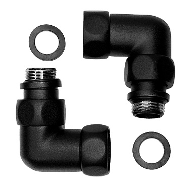 Соединитель угловой для полотенцесушителя Smart 3/4 ВР(г) х 1/2 НР(ш) черный (2 шт.)