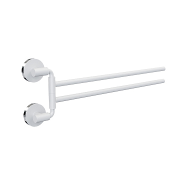 Полотенцедержатель Fora Lord 440 мм двойной поворотный на шуруп нержавеющая сталь белый (FOR-LORD022WT)