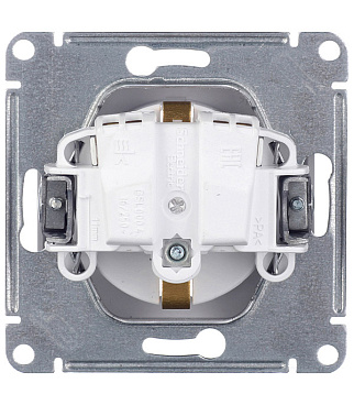 Розетка Systeme Electric Glossa встраиваемая белая со шторками (GSL000145)