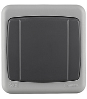 Выключатель Makel одноклавишный накладной серый с быстрозажимными контактами (36064101)