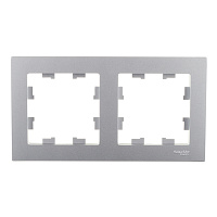 Рамка Systeme Electric AtlasDesign двухместная алюминий (ATN000302)