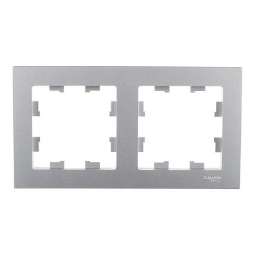 Рамка Systeme Electric AtlasDesign двухместная алюминий (ATN000302)