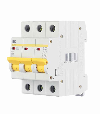Автоматический выключатель модульный IEK Karat ВА 47-29 3P 25А тип C 4,5 кА 400 В (MVA20-3-025-C)