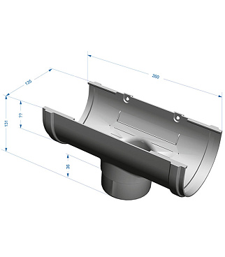 Воронка желоба Docke Premium пластиковая d120-85 мм графитовый серый RAL 7024