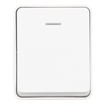 Выключатель Systeme Electric AtlasDesign Profi54 одноклавишный накладной белый с подсветкой (ATN540113)