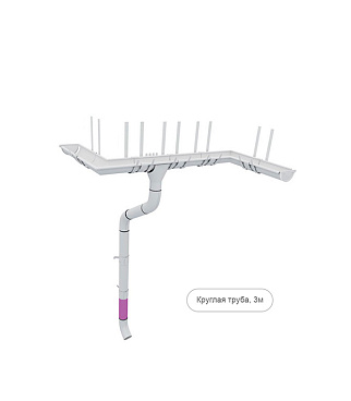 Труба водосточная Grand Line металлическая d90 мм 3 м графитовый серый RAL 7024