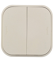 Выключатель Legrand Quteo двухклавишный накладной слоновая кость (782232)