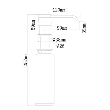 Дозатор для моющего средства Ukinox Nord 300 мл металл/пластик хром глянец встраиваемый (801 CR)