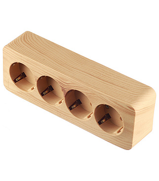 Розетка Systeme Electric Blanca накладная ясень со шторками (BLNRA011415)