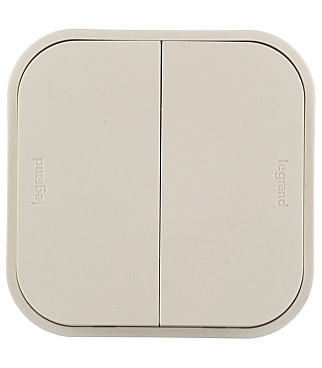 Выключатель Legrand Quteo двухклавишный накладной слоновая кость (782232)