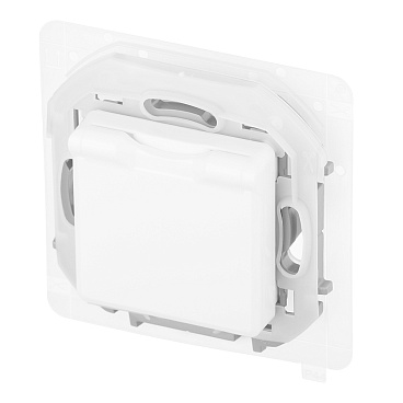 Розетка Legrand Inspiria встраиваемая белая со шторками с крышкой (673740)