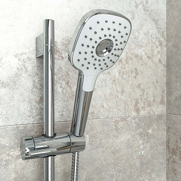 Лейка для душа Iddis Sena 112х255 мм 3 режима без шланга пластик белая/хром (SEN3F00i18)