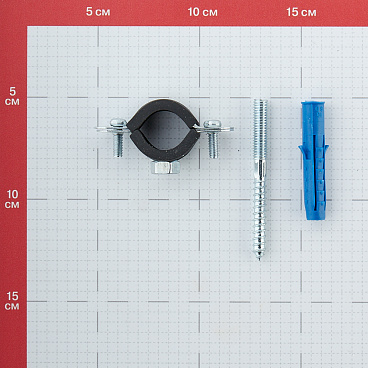Хомут сантехнический 1/2" 20-23 мм оцинкованная сталь со шпилькой и дюбелем (2 шт.)