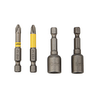 Набор бит Kranz (KR-92-0461) PH2/PZ2 50 мм с магнитным держателем (4 шт.)