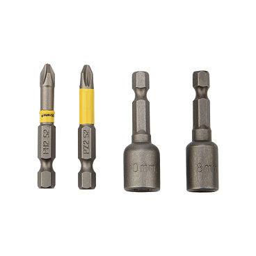 Набор бит Kranz (KR-92-0461) PH2/PZ2 50 мм с магнитным держателем (4 шт.)