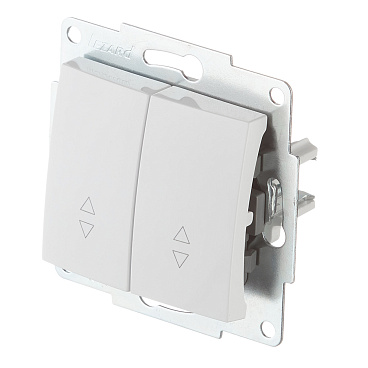 Переключатель Lezard Karina двухклавишный встраиваемый белый (707-0288-106)