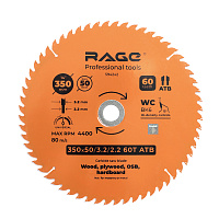 Диск пильный по дереву Rage by Vira Universal 350х50х2,2 мм 60 зубьев (594242)