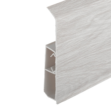 Плинтус ПВХ напольный Wimar Quadro 100 мм дуб венеция 2200 мм Г-профиль со съемной панелью