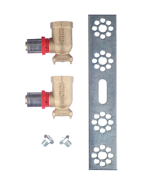 Планка монтажная Tiemme с двумя водорозетками 16(пресс) х 1/2 ВР(г)