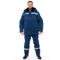 Костюм рабочий мужской утепленный Спрут Стандарт 56-58 рост 170-176 см темно-синий/васильковый
