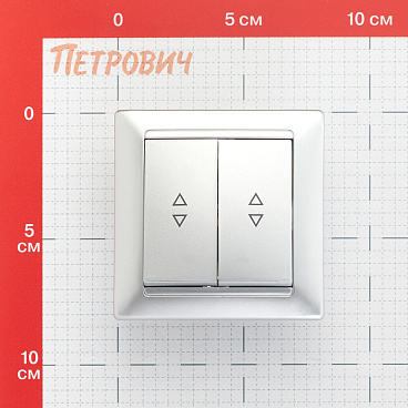 Выключатель Svet Стиль двухклавишный встраиваемый серебро (EV 0365-7128)