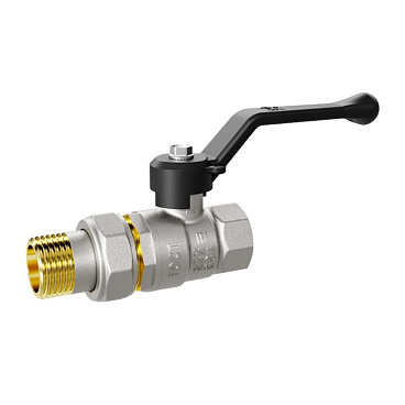 Кран шаровой латунный LD Pride 1 ВР(г) х 1 ВР(г) ручка со сгоном прямой (LD 47.317.25)