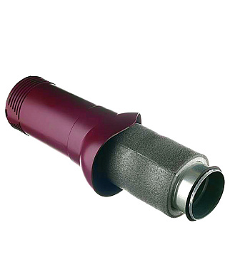 Вентиляционный выход Поливент изолированный d125х160 мм красное вино RAL 3005