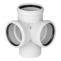 Крестовина Ostendorf SKED d110х110х110 мм 87° пластиковая бесшумная для внутренней канализации (335910)
