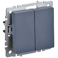 Выключатель IEK Brite двухклавишный встраиваемый маренго (BR-V20-0-10-K35)