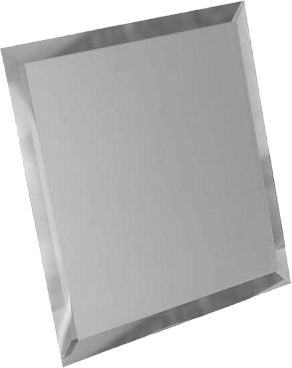 Квадратная зеркальная серебряная плитка с фацетом 10мм КЗС1-02 - 200х200 мм