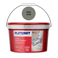 Затирка цементная эластичная Plitonit Colorit Premium темно-серая ведро 2 кг